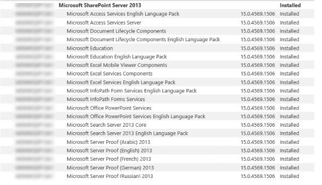 SharePoint 2013 Server 1 out 3 Finding out your current patch level – SharePoint Sharks Blog